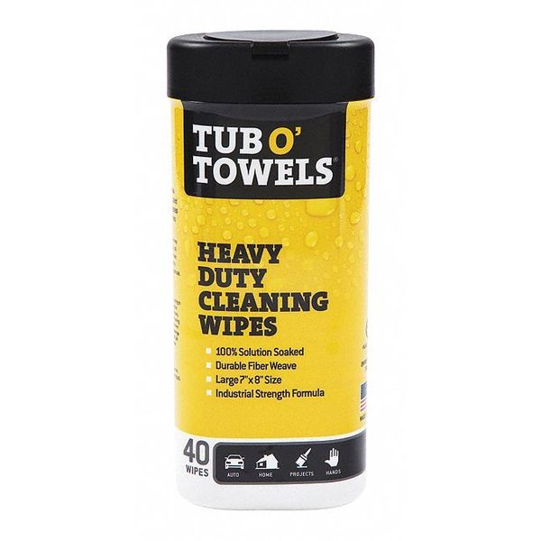 Cleaning Wipes, Hvy-Duty, 40 Count Canistr