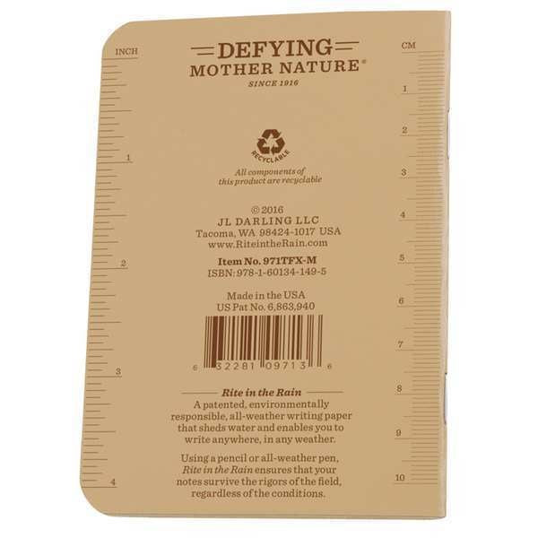 All Weather Notebook, Tan, Universal, PK3