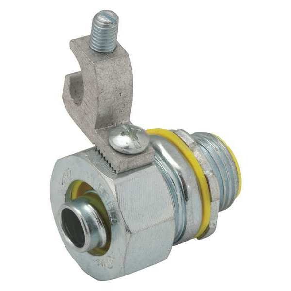 Grounding Connector, Silver, Straight