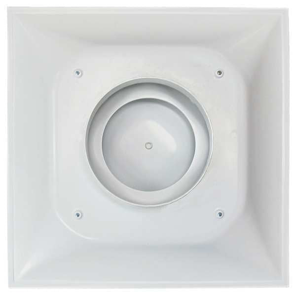 8 in Square Square Plaque Ceiling Diffuser, White