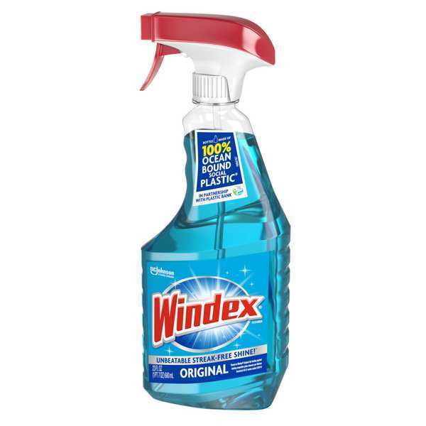 Liquid Glass Cleaner, 23 oz., Blue, Unscented, Trigger Spray Bottle