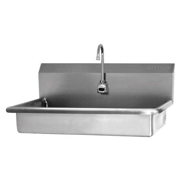 Wall Mount, 1 Hole, Battery Sensor, Stainless, Hand Sink