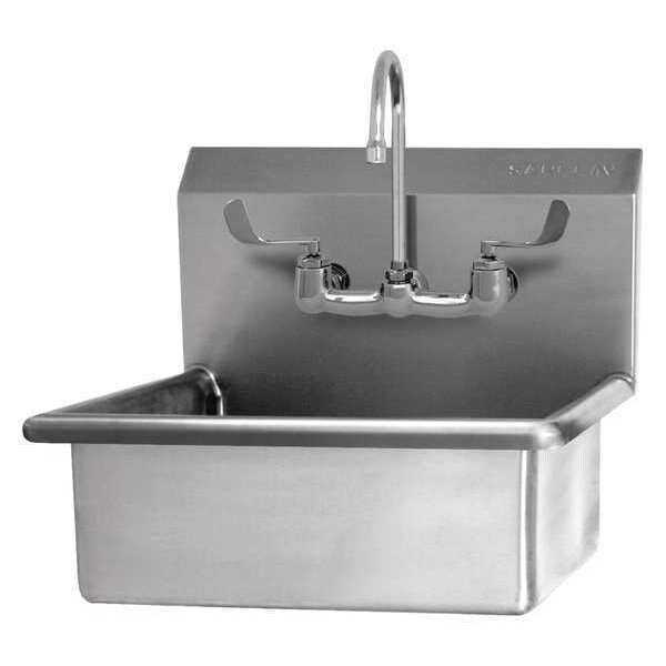 Wall Mount, 2 Hole, 8 OC Faucet, Stainless, Hand Sink