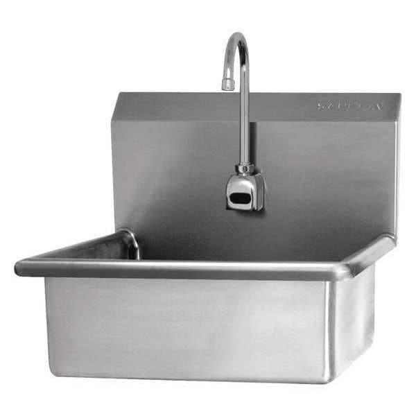 Wall Mount, 1 Hole, Battery Sensor, Stainless, Hand Sink