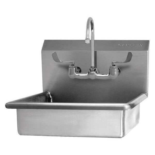 Wall Mount, 2 Hole, 8 OC Faucet, Stainless, Hand Sink