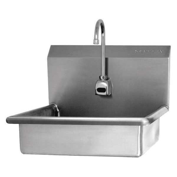 Wall Mount, 1 Hole, Battery Sensor, Stainless, Hand Sink