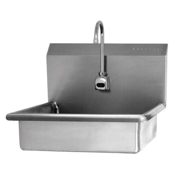 Wall Mount, 1 Hole, Battery Sensor, Stainless, Hand Sink
