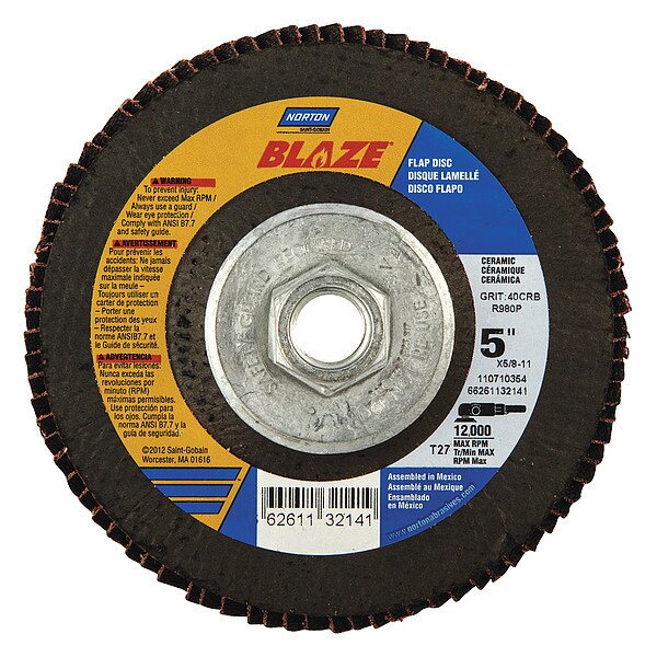 Flap Disc, Coarse, 40 Grit, 5