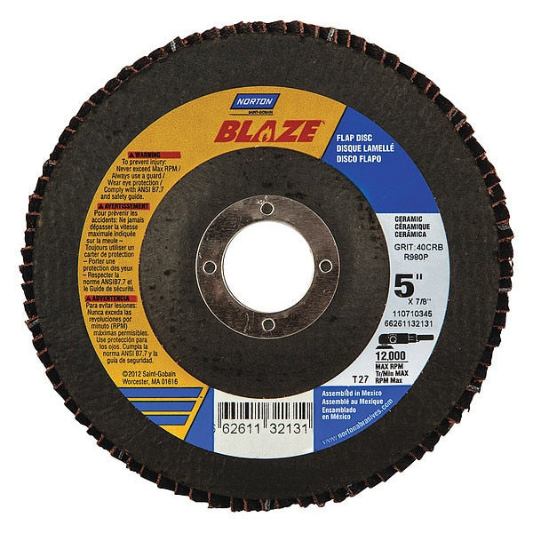 Flap Disc, Coarse, 40 Grit, 5