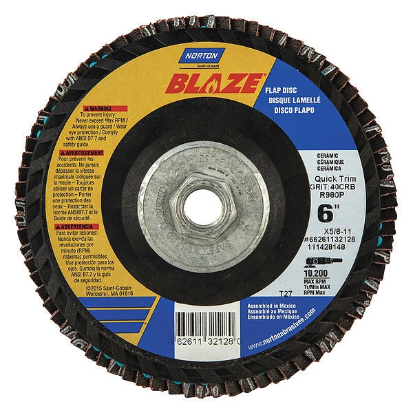 Flap Disc, Coarse, 40 Grit, 6