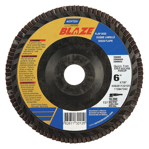 Flap Disc, Medium, 80 Grit, 6