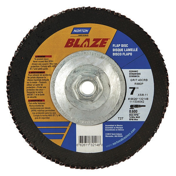 Flap Disc, Coarse, 40 Grit, 7