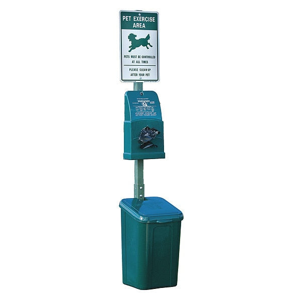 10 gal. Green Rectangular Polyethylene Pet Waste Container