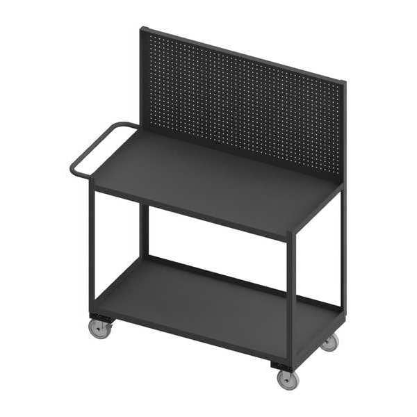 Mobile Workstation, 2 shelf, pegboard panel, 1-1/2