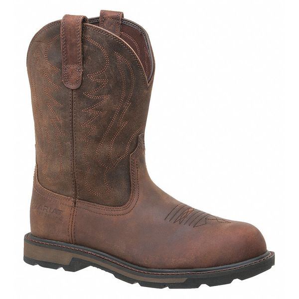 Size 11 EE Men's Western Boot Steel Work Boot, Brown