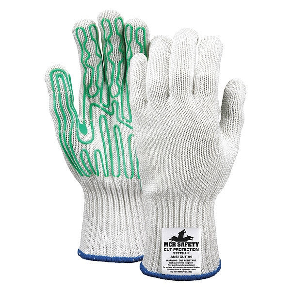 Cut Resistant Coated Left Hand Glove, A6 Cut Level, Silicone, M, 1 PR
