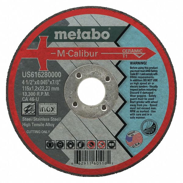 Cut-Off Wheel, Ceramic, 4-1/2
