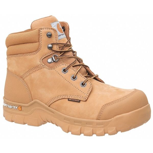 Size 9-1/2 W Men's 6 in Work Boot Composite Work Boot, Wheat