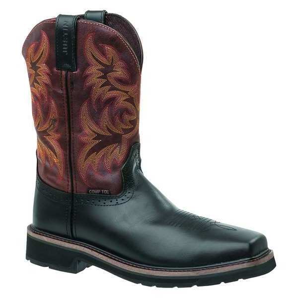 Size 9EE Men's Western Boot Composite Work Boot, Black