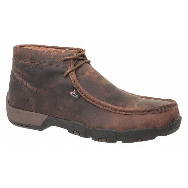 Size 8-1/2 Men's Chelsea Boot Steel Work Boot, Brown