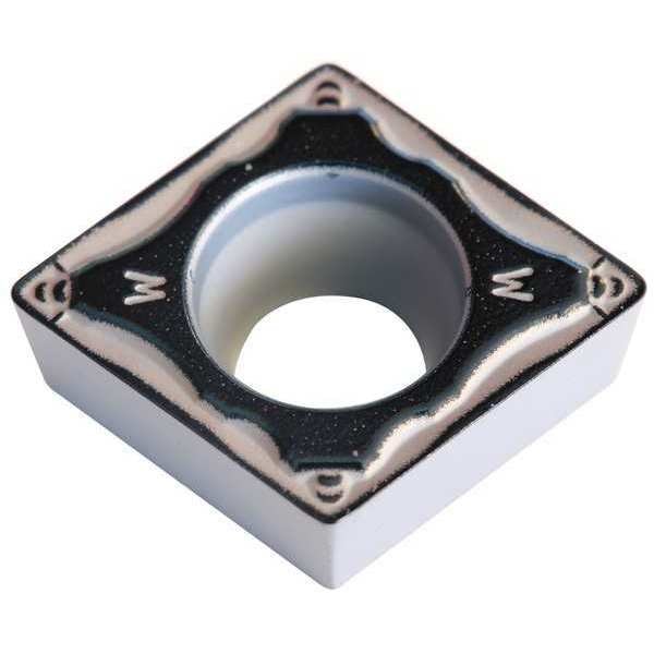 Diamond Turning Insert, Diamond, 3/8 in, CCMT, 80  Degrees, 1/32 in, Carbide