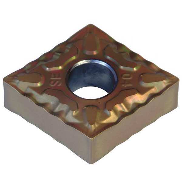 Diamond Turning Insert, Diamond, 1/2 in, CNMG, 80  Degrees, 1/64 in, Cermet