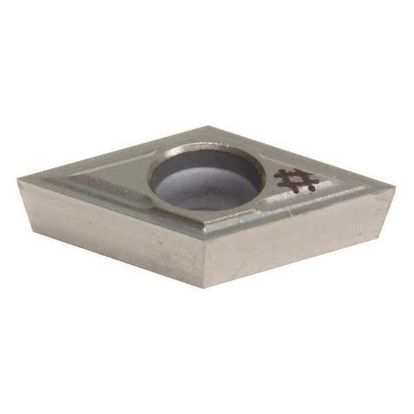 Diamond Turning Insert, Diamond, 1/4 in, DCGT, 55  Degrees, 0.0039 in, Carbide