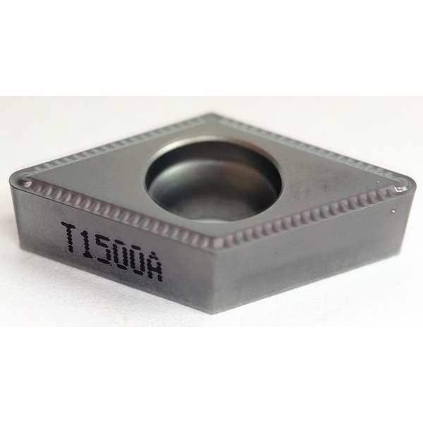 Diamond Turning Insert, Diamond, 3/8 in, DCMT, 55  Degrees, 1/32 in, Cermet
