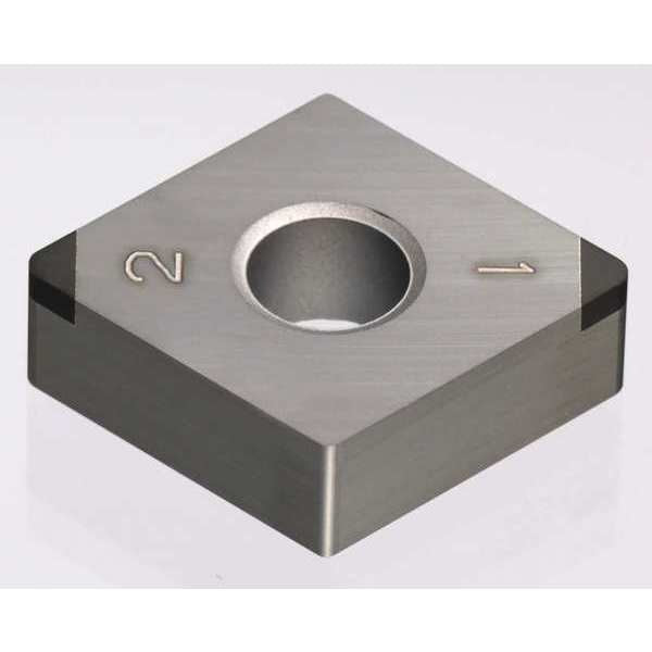 Diamond Turning Insert, Diamond, 1/2 in, CNGA, 80  Degrees, 1/64 in, CBN