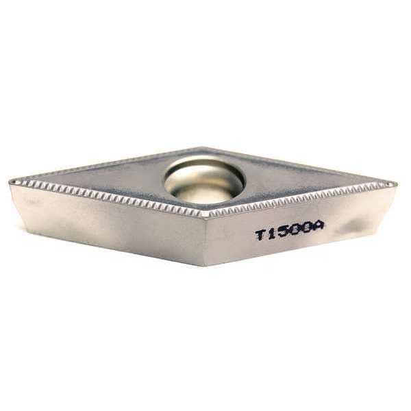 Diamond Turning Insert, Diamond, 3/8 in, VCMT, 35  Degrees, 1/64 in, Cermet