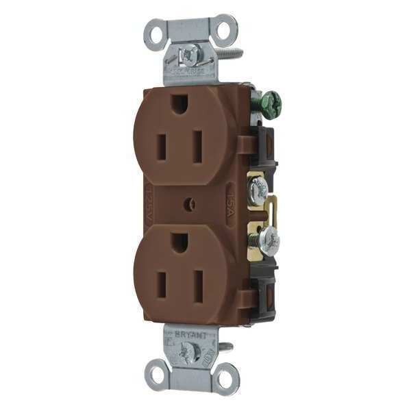 15A Duplex Receptacle 125VAC 5-15R BN