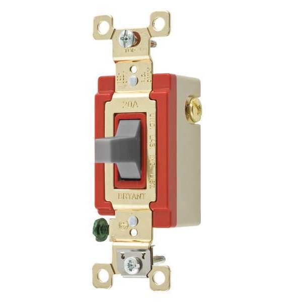 Wall Switch, 20A, Gray, 1-Pole Type, Toggle