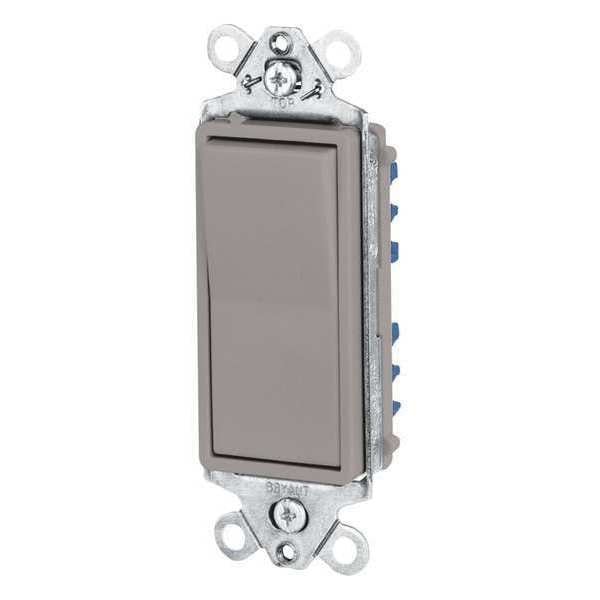 Wall Switch, 15A, Gray, 1-Pole Type, Rocker