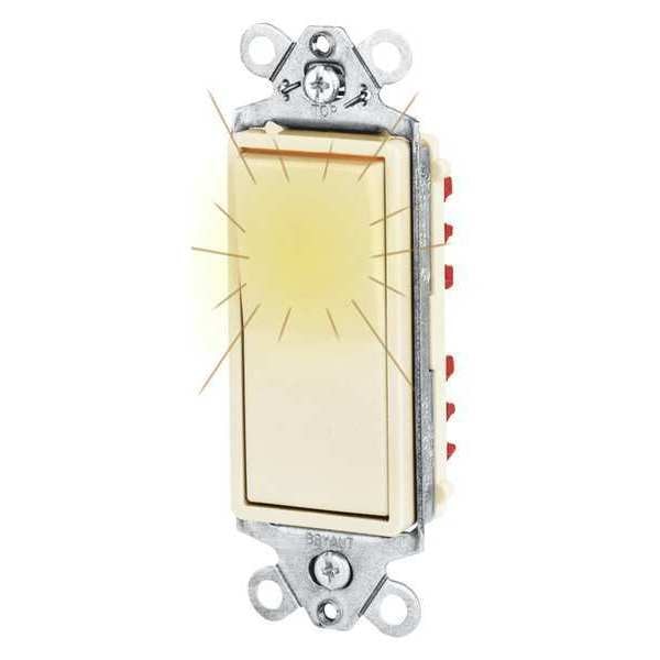 Illuminated Wall Switch, 20A, Rocker Style