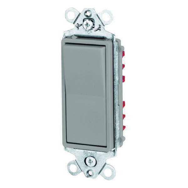 Wall Switch, 20A, Gray, 1-Pole Type, Rocker