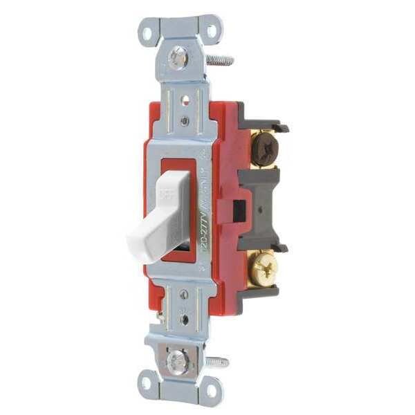 Wall Switch, 20A, White, 3-Way Type, Toggle