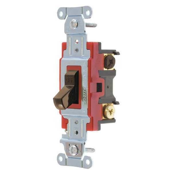 Wall Switch, 20A, Brown, 4-Way Type, Toggle