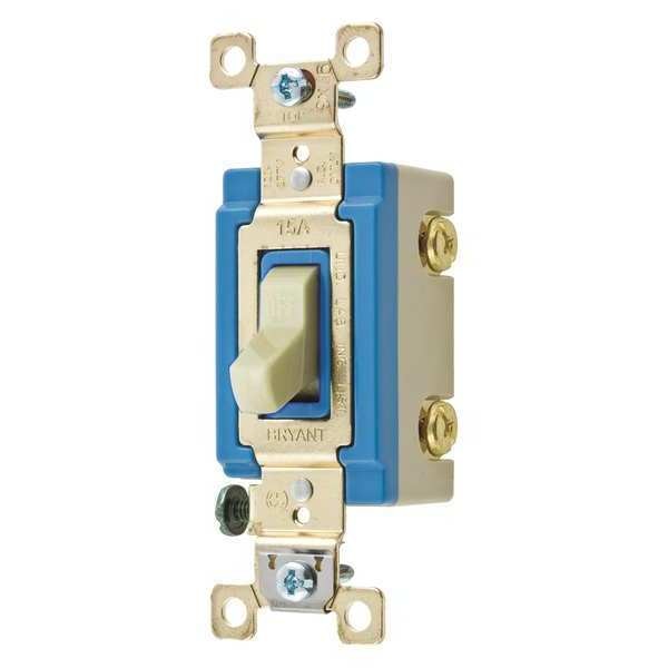 Wall Switch, 15A, Ivory, 2-Pole Type, Toggle