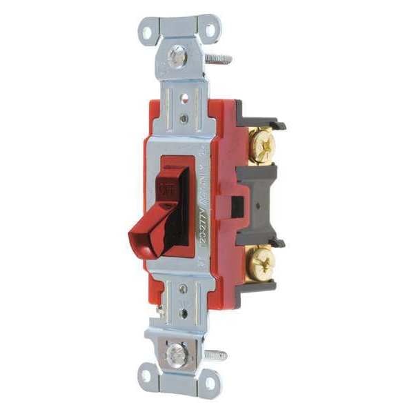 Wall Switch, 20A, Red, 1-Pole Type, Toggle