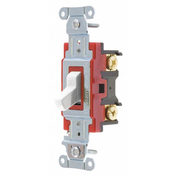 Wall Switch, 20A, White, 1-Pole Type, Toggle