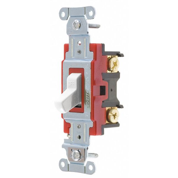 Wall Switch, 20A, White, 2-Pole Type, Toggle