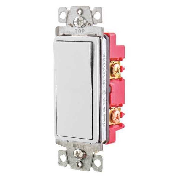 Wall Switch, 20A, White, 4-Way Type, Rocker
