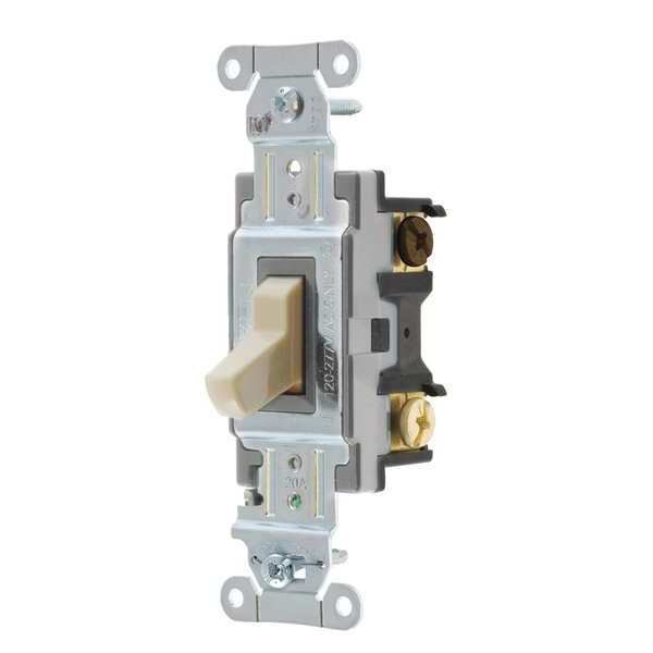 Wall Switch, 20A, Ivory, Toggle, 1 to 2 HP