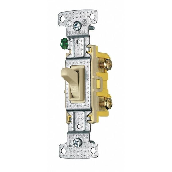 Wall Switch, 15A, Ivory, 1-Pole Type, 1/2 HP