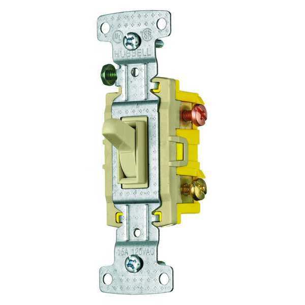 Wall Switch, 15A, Ivory, 3-Way Type, 1/2 HP