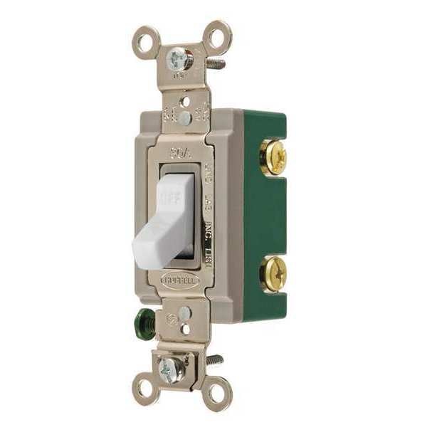 Wall Switch, 30A, White, 2-Pole Type, 2 HP