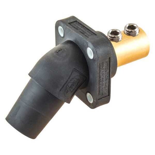 Angled Receptacle, Black, Double Set Screw