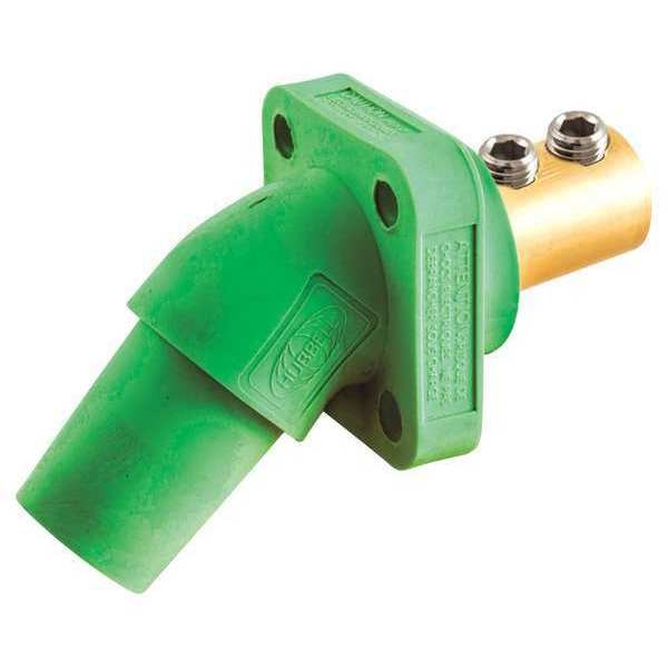 Angled Receptacle, Green, Double Set Screw