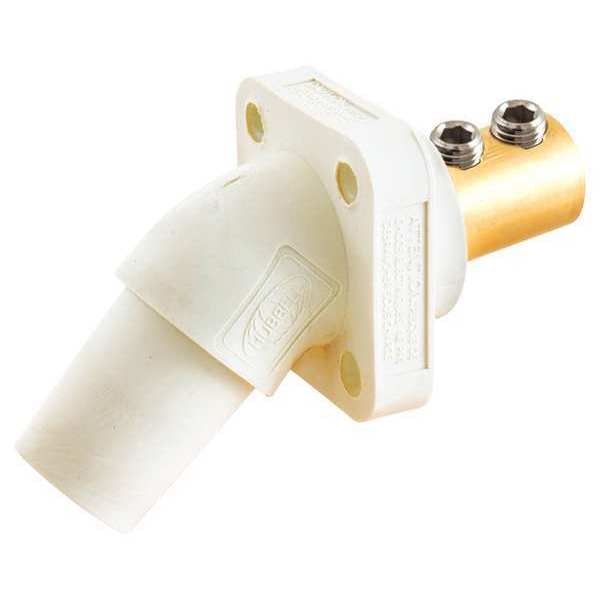 Angled Receptacle, White, Double Set Screw