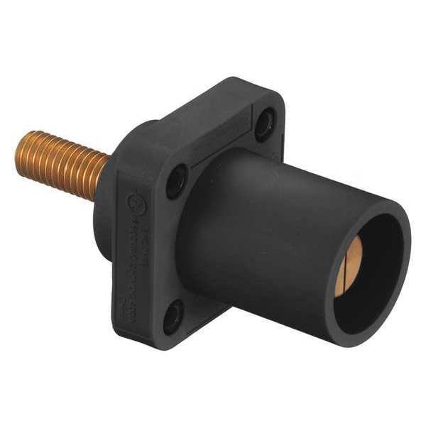 Angled Receptacle, Blk, Male, Threaded Stud